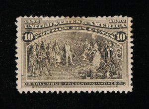 VERY AFFORDABLE GENUINE SCOTT #237 FINE MINT OG H 1893 10¢ COLUMBIAN EXPO #11592