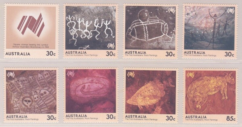 Australia 932-39 MNH 1984 Rock Paintings Full Set of 8 Very Fine