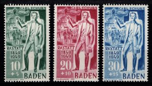 Germany [French Zone] Baden 1949 Cent. of Rastatt Insurrection, Set [Unused]