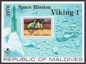 Maldives 661, MNH. Michel 679 Bl.20. Viking I US Mars Mission, 1976.