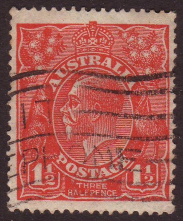 Australia 1924 #26 1-1/2d Red KGV Head SG#77