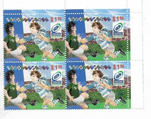 ARGENTINA 2010 RUGBY WORLD CHAMPIONSHIP BLOCK OF FOUR VALUES MINT NH