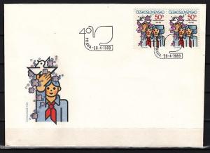 Czechoslovakia, Scott cat. 2742. Pioneers Organization Anniv. First day cover. ^