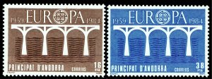 Andorra French #323-324  MNH - Europa Bridge (1984)