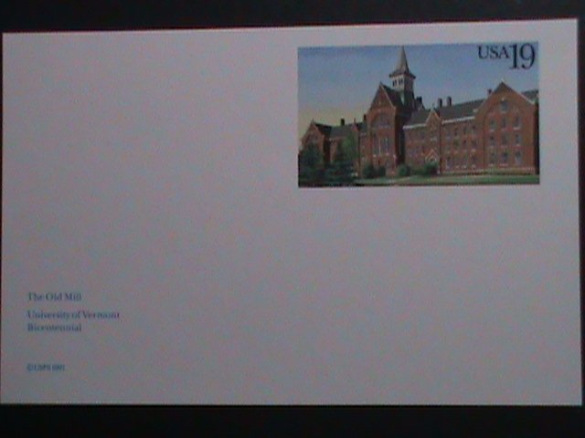 ​UNITED STATES-1991-BICENTENNIAL-UNIVERSITY OF VERMONT OLD MILL-MNH- POST CARD