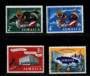 jamaica Sc 181-84 1962 Independence stamp set mint NH