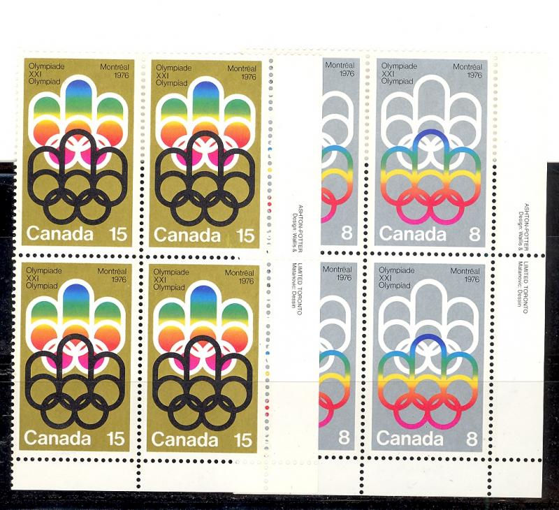 Canada #620-1, 623-4Plate Blocks VF NH   - Lakeshore Philatelics