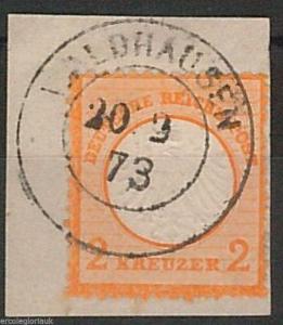 GERMANY  Deutschland -  POSTAL HISTORY  -  MICHEL # 8 on COVER CUT-OUT 1873