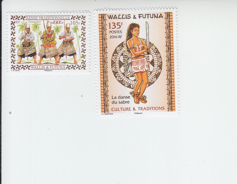 2016 Wallis & Futuna Traditional Dance (2) (Scott 772,774) MNH