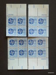 #1127 NATO Matched Set of 4 Plate Blocks 26299 VF NH