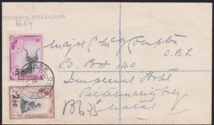 SWAZILAND 1961 Registered cover ex Mbabane with decimal overprints.........B3588