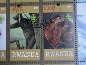 Rwanda Stamp:2009-Prehistory and Minerals CTO Stamp sheet-two complete sets