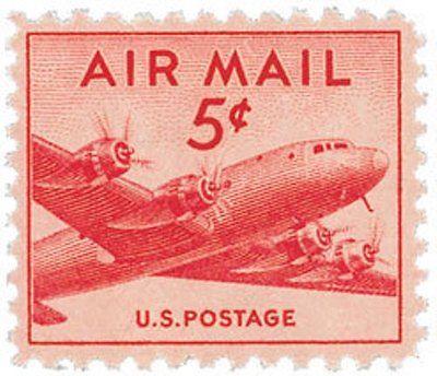 1947 5c DC-4 Skymaster, Carmine Scott C33 Mint F/VF NH