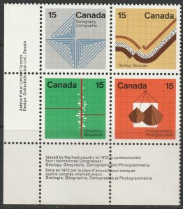 Canada 585a LL plate block MNH