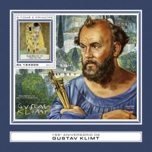 St Thomas - 2017 Artist Gustav Klimt - Stamp Souvenir Sheet - ST17405b