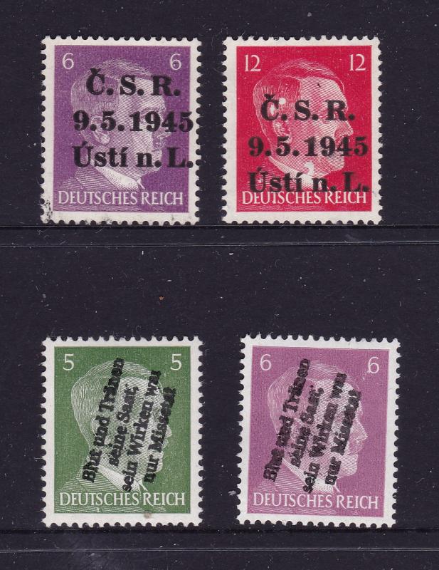 Germany x 4 mint Hitler overprinted