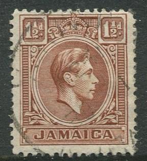 Jamaica -Scott 118 - King George VI -1938 - FU - Single 1.1/2p Stamp