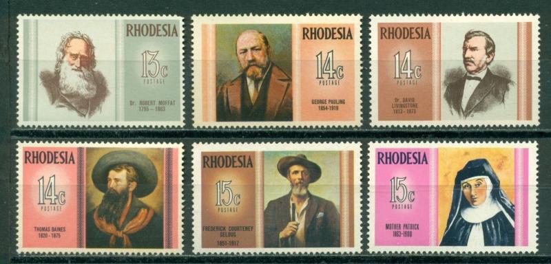 Rhodesia Scott #298-303 MNH Famous Rhodesians CV$5+