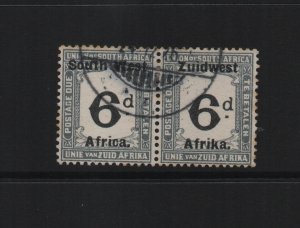 South West Africa 1924 SGd20 used pair