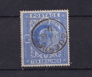 GB KEVII 1912 10/- Ultramarine Somerset House Guernsey CDS SG319 VFU BP15445