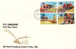 Zimbabwe - 1983 World Ploughing Contest FDC SG 626-629