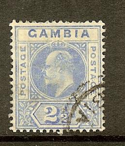 Gambia, Scott #45, 2 1/2p KEVII, Fine Centering, Wmk 3, Used