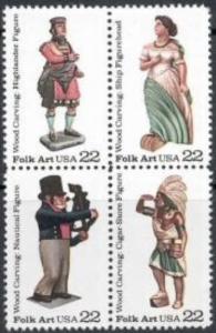 2240 - 2243 Wooden Figures F-VF MNH block of 4