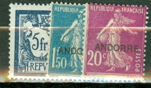 PS: Andorra (French) 1-20 mint CV $520; scan shows only a few