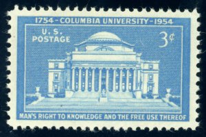 US Stamp #1029 Columbia University 3c - PSE CERT - VF-XF 85 - MNH - SMQ $10.00