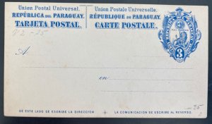 Mint Paraguay Postal Stationery Postcard 3 cents