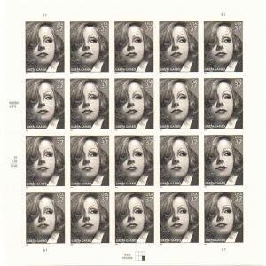 SCOTT  3943  GRETA GARBO  37¢  SHEET OF 20  MNH