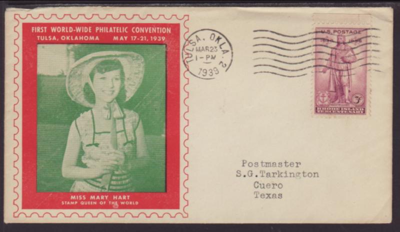 Miss Mary Hart,Stamp Queen,Tulsa,OK 1933 Cover
