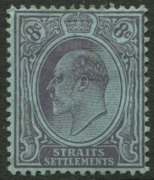 STRAITS SETTLEMENTS-1905 8c Purple/Blue chalk-surfaced paper Sg 131a MM V50188