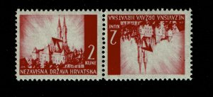 Croatia SC# 31 Tete Beche Pair MNH - S9610