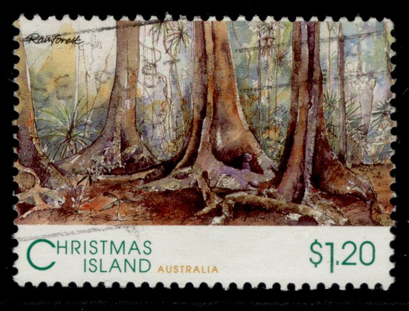 AUSTRALIA - Christmas Island QEII SG381, 1993 $1.20 rain forest, FINE USED.