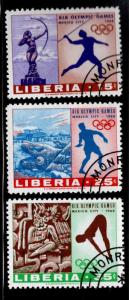 LIBERIA Scott 483-485 Used stamp