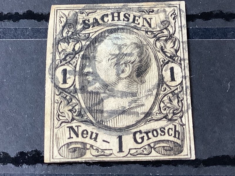 Saxony 1855 Grid Number cancel 14 for Bautzen  Stamp 57192