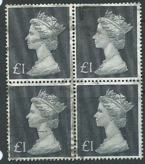 GB QE II Decimal Currency High Value Machin Block SG 831b - £1