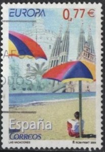 Spain 3292 (used) 77c Europa: beach scene (2004)