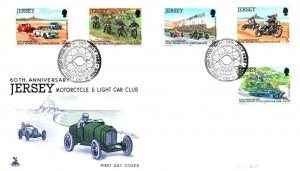JERSEY CHANNEL ISLAND SET OF (5) MOTOR CYCLE & LIGHT CAR CLUB MERCURY CACHET FDC