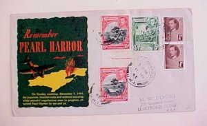 GRENADA PATRIOTIC COVER REMEMBERING PEARL HARBOR 1943 MAY 11 TO USA