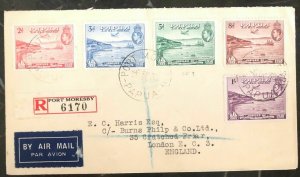 1938 Port Moresby Papua New Guinea Registered Airmail Cover To London England