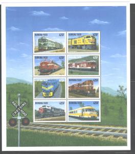 BURKINA FASO1998 TRAINS-LOKOMOTIVES SET #1122 MNH