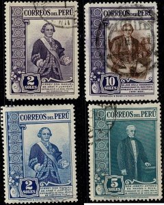 Peru #370-3 used 2s-10s high values
