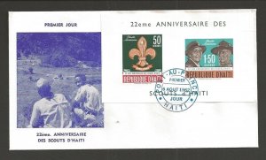 1962 Haiti Boy Scouts 22nd anniversary BP SS FDC