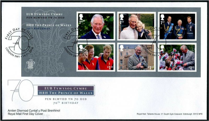 HERRICKSTAMP GREAT BRITAIN Sc.# 3801 Prince Charles 70th Birthday FDC London