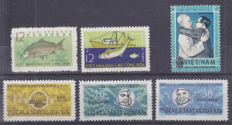 Viet Nam Sc Dem Rep 255-260 NGAI. 1963 issues, 3 set run VF