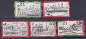 Germany 1106-10 MNH OG 1973 Germany Town Set