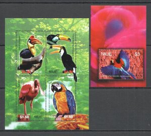 Wb069 Niue Fauna Birds Of The Tropics Toucans Macaws Parrots Hornbills Kb+Bl Mnh