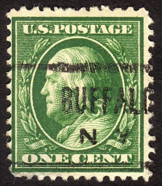 1908, US 1c, Franklin, Used, thin, Buffalo precancel, Sc 331